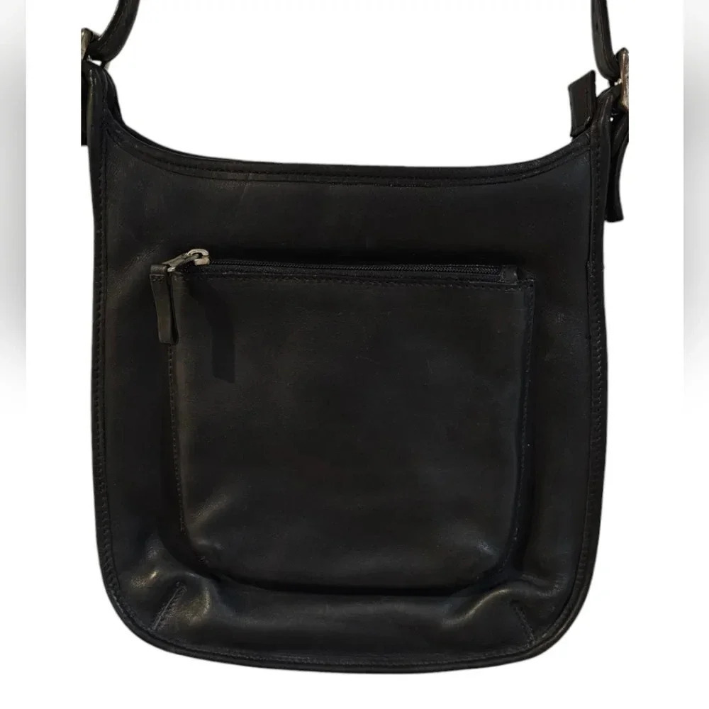 Fossil - Low Profile Black Leather Adjustable Shoulder Crossbody Bag​​​​​